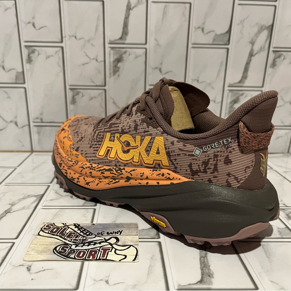 New Hoka One Speedgoat 6 GTX Gore-Tex Brown Coral Hiking Trail Shoes Womens Size - Picture 9 of 16